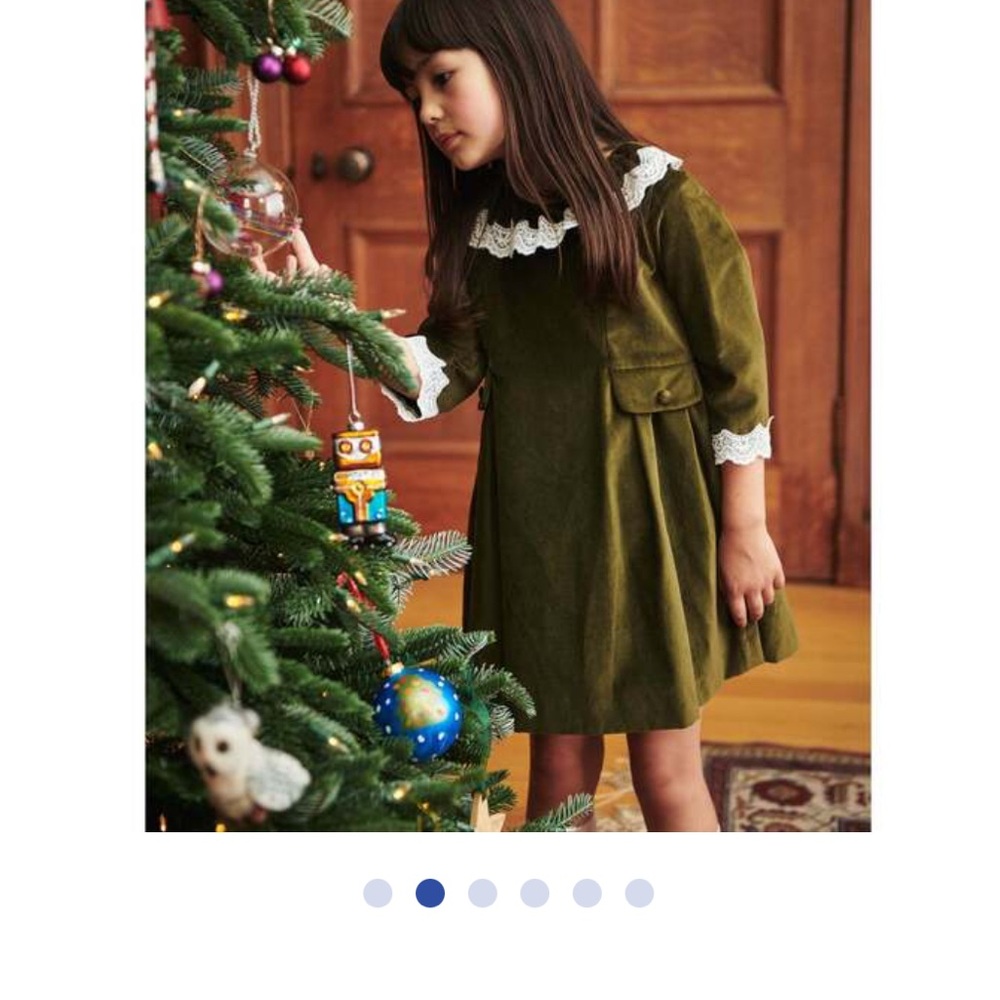 NWT La Coqueta Maranta Velvet Dress with Lace Collar